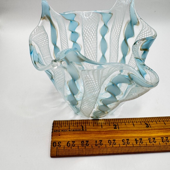 Petite Murano Glass Zanfirico Fazzoletto Handkerchief vase, Mid Century 1960s - Picture 7 of 10